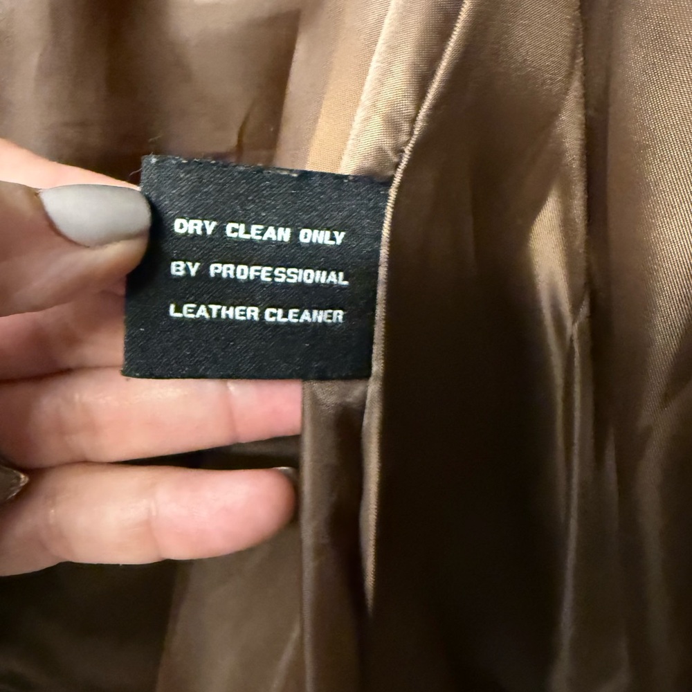 Jones New York Tan Leather Trench Coat - Picture 8 of 12